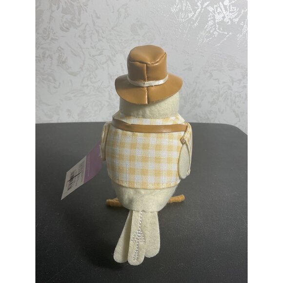 Decorative Spritz Fabric Bird In Hat & Glasses With Plaid Outfit For Home Decor - Picture 3 of 6